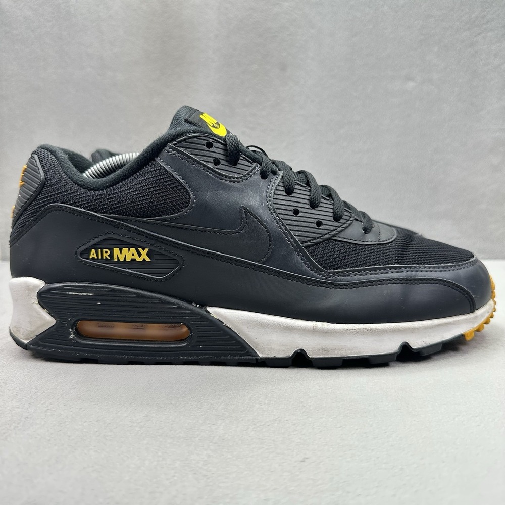 Nike Air Max 90 Mens Size 11.5 Shoes Black / Amarillo Reverse Taxi Sneakers 2023